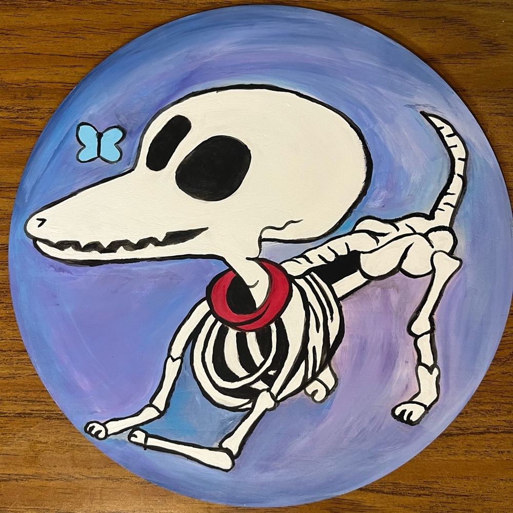 Scraps The Dog (From The Corpses Bride) Hand Drawn Acrylic Painting By Me